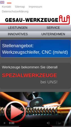 Vorschau der mobilen Webseite www.gesau-werkzeuge.de, Gesau Werkzeuge Fabrikations- und Service GmbH