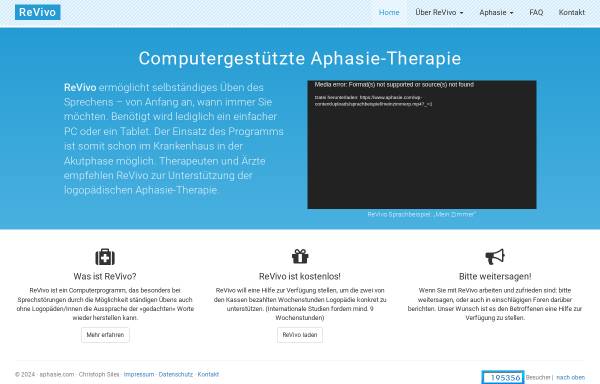 Vorschau von www.aphasie.com, Aphasie- PC Programm: Sprechen wieder lernen