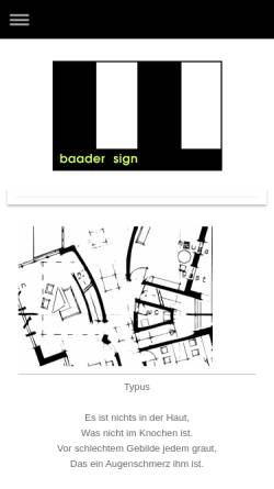 Vorschau der mobilen Webseite baader-sign.de, Baader, Gerald