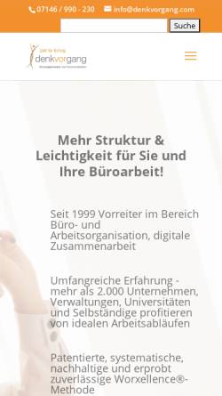Vorschau der mobilen Webseite www.denkvorgang.com, Denkvorgang - Büro und Arbeitsorganisation