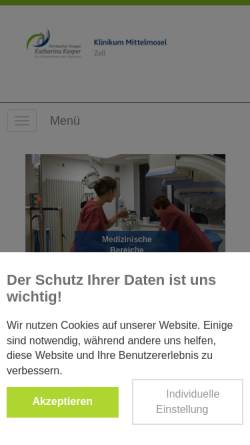 Vorschau der mobilen Webseite www.krankenhaus-zell.de, St. Josef-Krankenhaus