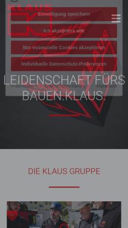 Vorschau der mobilen Webseite www.klaus-gruppe.de, Klaus GmbH & Co. KG