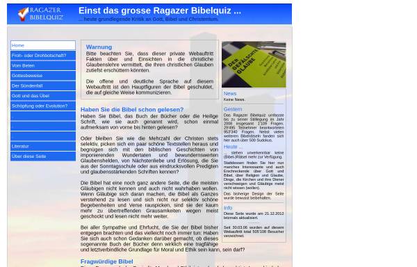 Vorschau von www.ragazer-bibelquiz.ch, Ragazer Bibelquiz