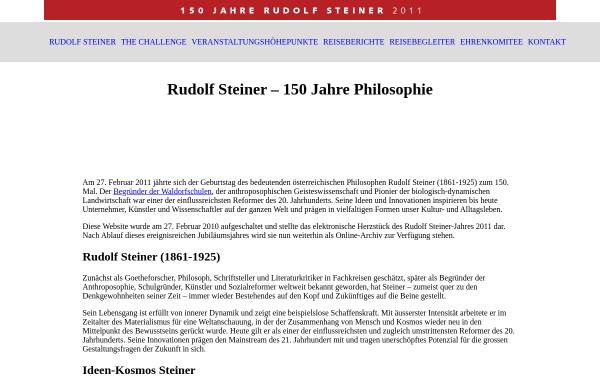Vorschau von www.rudolf-steiner-2011.com, 150 Jahre Rudolf Steiner 2011