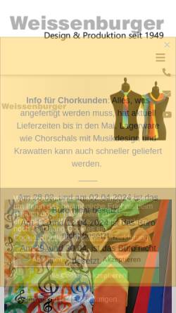 Vorschau der mobilen Webseite www.weissenburgerdesign.de, Weissenburger Design