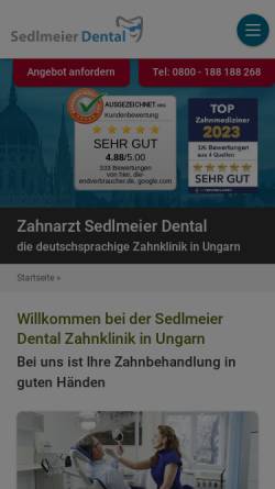 Vorschau der mobilen Webseite www.zahnungarn.de, Zahn Ungarn GmbH