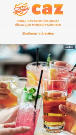 Vorschau der mobilen Webseite www.caz-lesen.de, caz - Die Campus-Zeitung