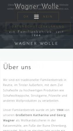 Vorschau der mobilen Webseite www.wagner-wolle.com, Wagner GmbH & Co.KG