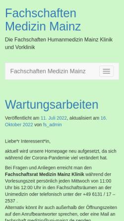 Vorschau der mobilen Webseite www.medizin-mainz.de, Fachschaft Medizin - Klinik Uni Mainz