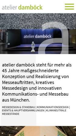 Vorschau der mobilen Webseite www.damboeck.de, Atelier Damböck Messebau GmbH