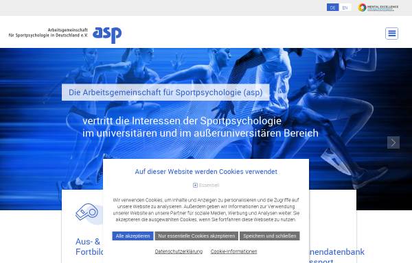 Vorschau von www.asp-sportpsychologie.org, Arbeitsgemeinschaft für Sportpsychologie