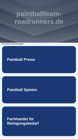 Vorschau der mobilen Webseite www.paintballteam-roadrunners.de, Roadrunners