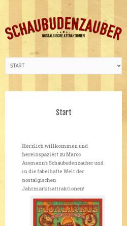 Vorschau der mobilen Webseite www.schaubudenzauber.de, Schaubudenzauber Marco Assmann