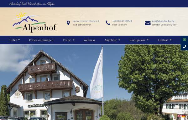 Vorschau von www.alpenhof-bad-woerishofen.de, Ferien- und Kurhotel Alpenhof