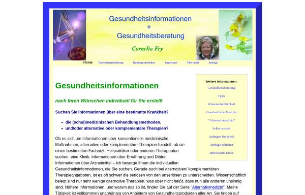 Vorschau von noriainternational.com, Gesundheitsinformationen - Cornelia Fey