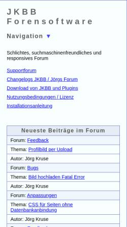 Vorschau der mobilen Webseite jkbb.de, JKBB