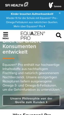 Vorschau der mobilen Webseite www.equazen.at, Sanova Pharma GesmbH