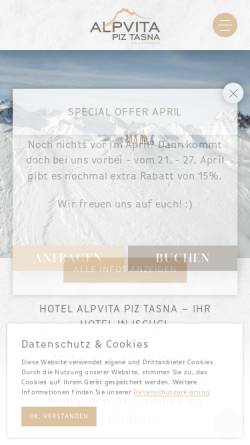 Vorschau der mobilen Webseite www.piztasna.at, Hotel Piz Tasna