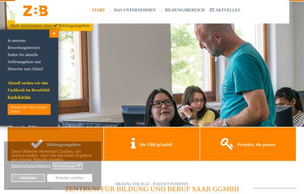 Vorschau von www.zbb-saar.de, ZBB Zentrum für Bildung und Beruf Saar gGmbH