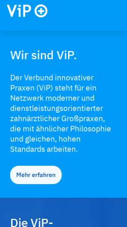 Vorschau der mobilen Webseite vip-zahnaerzte.de, ViP-Verbund innovativer Praxen