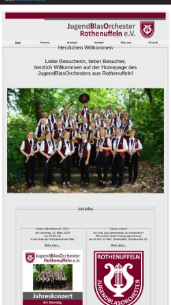 Vorschau der mobilen Webseite www.jugendblasorchester-rothenuffeln.de, Jugendblasorchester Rothenuffeln e.V.