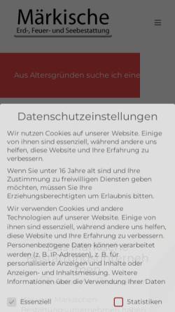Vorschau der mobilen Webseite bestattungshaus-falkenberg.de, Aabach Bestattungen