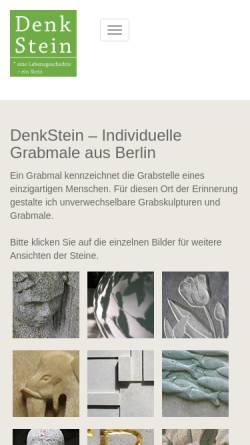 Vorschau der mobilen Webseite www.denkstein-grabmale.de, Denkstein - Steinbildhauer Matthias Heinz