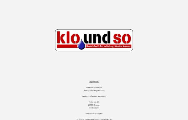 Vorschau von www.klo-und-so.de, Klo und So, Sebastian Asmussen