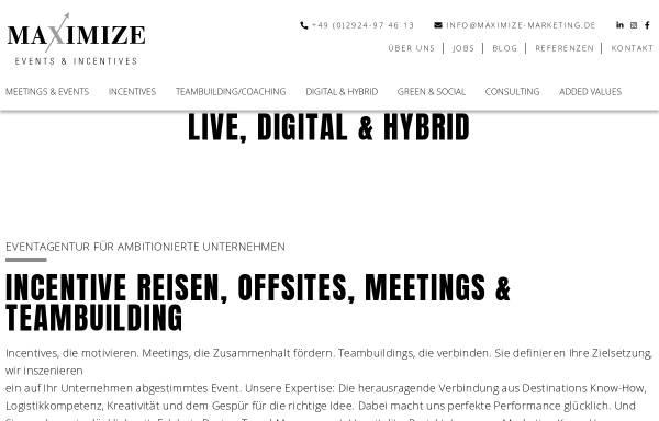 Vorschau von www.maximize-marketing.de, Maximize Marketing Agentur für Sales und Marketing