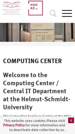 Vorschau der mobilen Webseite www.hsu-hh.de, Rechenzentrum der Helmut-Schmidt-Universität