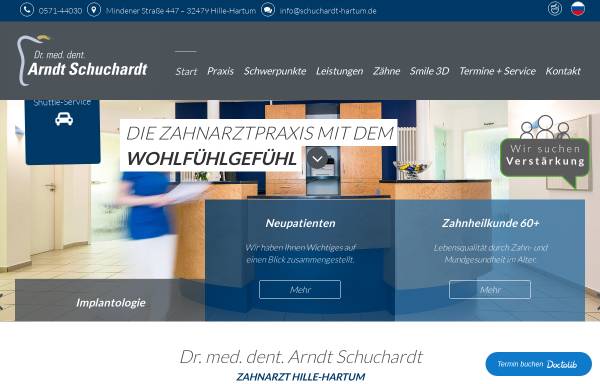 Vorschau von www.schuchardt-hartum.de, Dr. med. dent. Arndt Schuchardt, Zahnarztpraxis