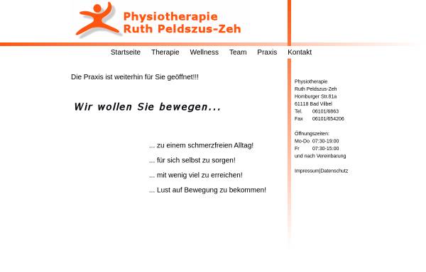 Vorschau von www.physioonline.de, Physiotherapie Ruth Peldszus-Zeh