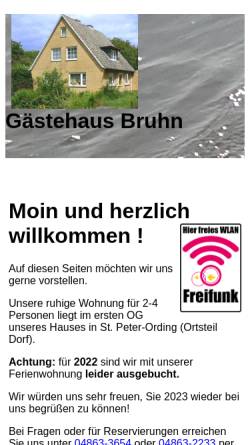 Vorschau der mobilen Webseite www.fewo-bruhn.de, Gästehaus Bruhn