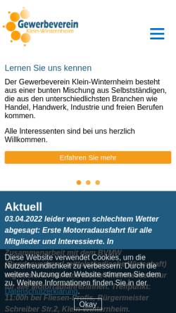 Vorschau der mobilen Webseite www.gewerbeverein-klein-winternheim.de, Gewerbeverein Klein-Winternheim