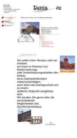 Vorschau der mobilen Webseite www.denis-dachfenster.de, Dachdeckermeisterbetrieb Denis GmbH