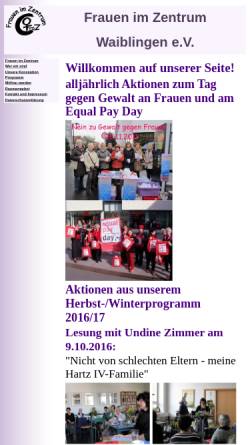 Vorschau der mobilen Webseite www.frauen-im-zentrum-waiblingen.de, Frauen im Zentrum e.V.