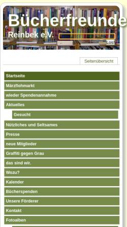 Vorschau der mobilen Webseite www.buecherfreunde-reinbek.de, Bücherfreunde Reinbek e.V.