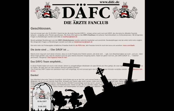 Vorschau von www.daeof.de, DÄOF - Den die ärzte ihr offizieller Fanclub