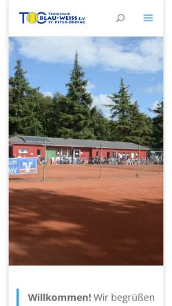 Vorschau der mobilen Webseite www.tennis-spo.de, Tennisclub Blau-Weiß e.V. St. Peter-Ording