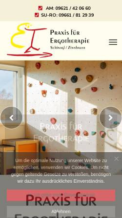 Vorschau der mobilen Webseite www.ergotherapie-amberg.de, Praxis für Ergotherapie Schinagl und Zinnbauer GbR