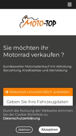 Vorschau der mobilen Webseite moto-top.de, Moto-Top Motorradtransport