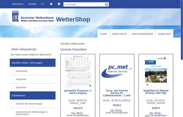 Vorschau von www.dwd-shop.de, Deutscher Wetterdienst, Agnes Herber-Pflüger