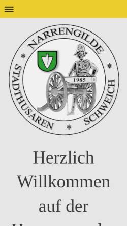 Vorschau der mobilen Webseite husarenregiment.de, Narrengilde Stadthusaren Schweich e.V.