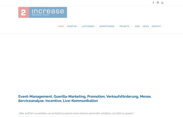 Vorschau von 2increase.de, 2increase - Agentur für Marketing & Events Lars Thierling