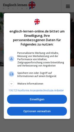 Vorschau der mobilen Webseite www.englisch-lernen-online.de, Englisch Lernen Online