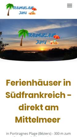 Vorschau der mobilen Webseite www.traumurlaub-juhu.de, Ferienhaus, Familie Günter