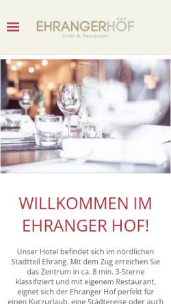 Vorschau der mobilen Webseite www.ehranger-hof.de, Hotel Ehranger-Hof
