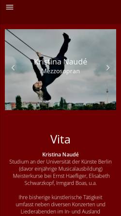 Vorschau der mobilen Webseite www.kristina-naude.de, Naudé, Kristina