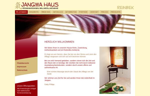 Vorschau von www.jangwa-haus.de, JANGWA-Haus Reinbek Rückenmassagen & Wellness