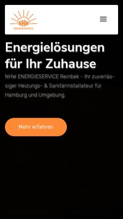 Vorschau der mobilen Webseite www.nhw-reinbek.de, NHW Energieservice Reinbek